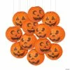 10" Jack-O’-Lantern Hanging Paper Lantern Halloween Decorations - 12 Pc.
