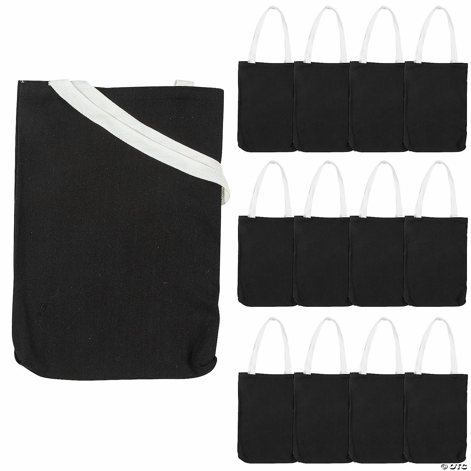 10" x 12" Medium Black Canvas Tote Bags - 12 Pc. 1 10" x 12" Medium Black Canvas Tote Bags - 12 Pc.