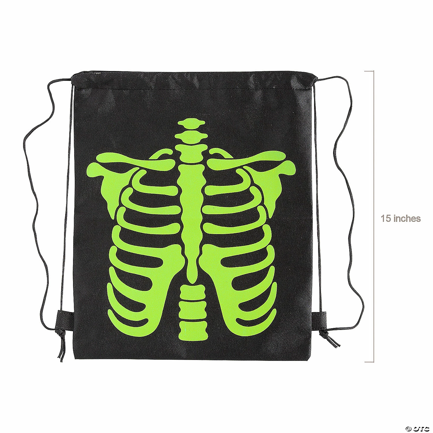 12" x 15" Medium Glow-in-the-Dark Skeleton Nonwoven Drawstring Bags – 12 Pc. 2 12" x 15" Medium Glow-in-the-Dark Skeleton Nonwoven Drawstring Bags – 12 Pc. - Image 2