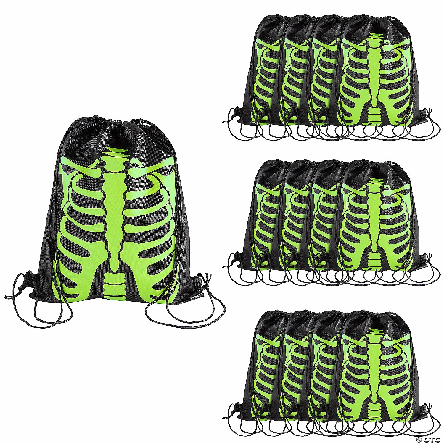 12" x 15" Medium Glow-in-the-Dark Skeleton Nonwoven Drawstring Bags – 12 Pc. 1 12" x 15" Medium Glow-in-the-Dark Skeleton Nonwoven Drawstring Bags – 12 Pc.