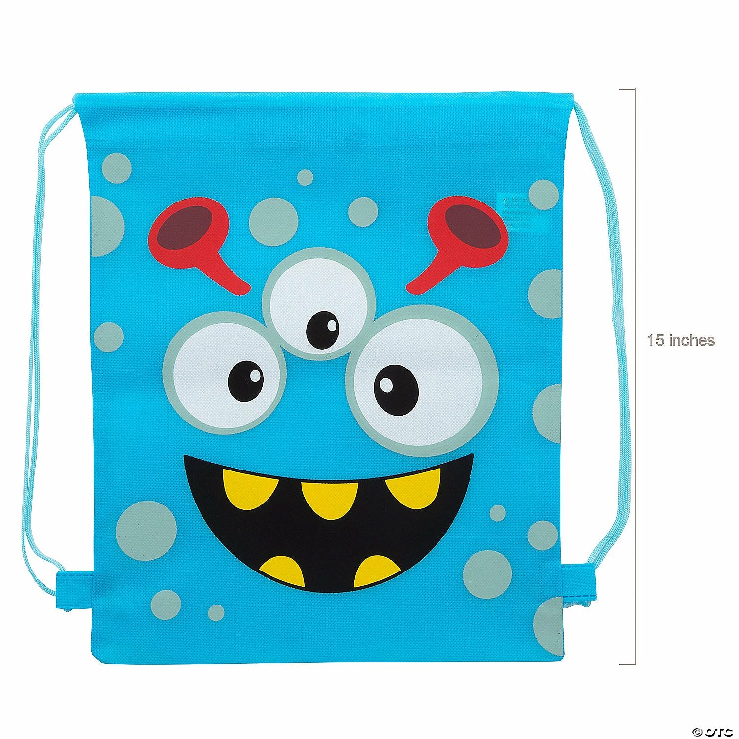 12" x 15" Medium Nonwoven Silly Monster Drawstring Bags - 12 Pc. 2 12" x 15" Medium Nonwoven Silly Monster Drawstring Bags - 12 Pc. - Image 2