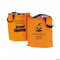 15" x 16 1/2" Large Jack-O’-Lantern Tote Bags - 12 Pc. -Halloween Costumes Trunk or Treat Shop 15 x 16 1 2 large jack o lantern tote bags 12 pc 25 2577 ip