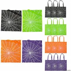 15" x 16" Large Spider Web Tote Bags - 12 Pc.