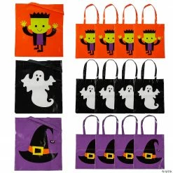 15" x 17" Large Halloween Character Nonwoven Polyester Tote Bags - 12 Pc.