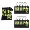15" x 17" Large Nonwoven Glow-in-the-Dark Faith Over Fear Tote Bags - 12 Pc.