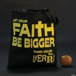 15" x 17" Large Nonwoven Glow-in-the-Dark Faith Over Fear Tote Bags - 12 Pc. -Halloween Costumes Trunk or Treat Shop 15 x 17 large nonwoven glow in the dark faith over fear tote bags 12 pc 13742375 a02
