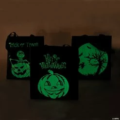 15" x 17" Large Nonwoven Glow-in-the-Dark Halloween Tote Bags - 12 Pc. -Halloween Costumes Trunk or Treat Shop 15 x 17 large nonwoven glow in the dark halloween tote bags 12 pc 13606125 a02