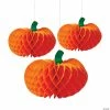 20" Honeycomb Hanging Pumpkin Decorations - 3 Pc.