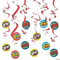 28" Superhero Hanging Swirls - 12 Pc.