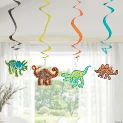 30" Dino Dig Hanging Swirl Decorations - 12 Pc. -Halloween Costumes Trunk or Treat Shop 30 dino dig hanging swirl decorations 12 pc 13722259 a02