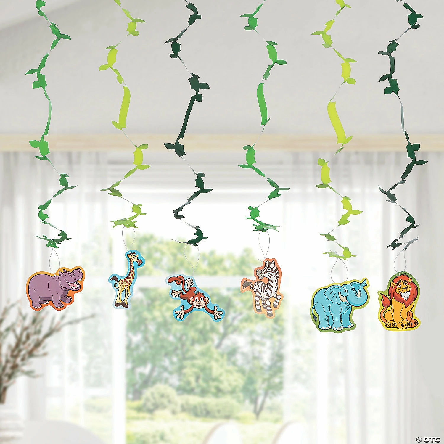 32" Zoo Adventure Hanging Swirl Decorations - 12 Pc. 3 32" Zoo Adventure Hanging Swirl Decorations - 12 Pc. - Image 3