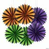 6" Halloween Hanging Paper Fans - 6 Pc.