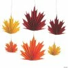 8 1/2" - 17 1/2" Fall Leaves Ceiling Decorations - 6 Pc.