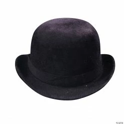 Adult Black Felt Derby Hat