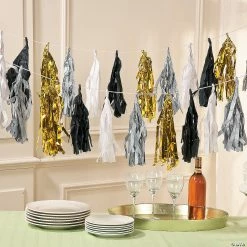 Black & White Tassel Garland -Halloween Costumes Trunk or Treat Shop black and white tassel garland13668823 a02