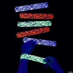 Black Light Slap Bracelets - 12 Pc.