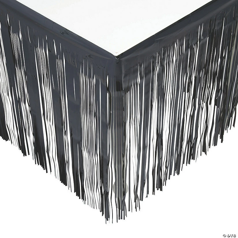 Metallic Fringe Plastic Table Skirt 1 Metallic Fringe Plastic Table Skirt