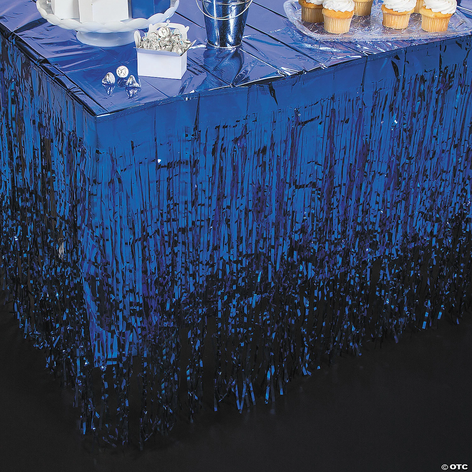 Metallic Fringe Plastic Table Skirt 2 Metallic Fringe Plastic Table Skirt - Image 2