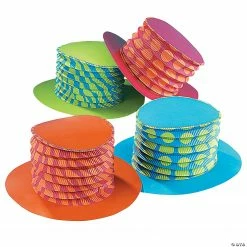 Bright Accordion Top Hats - 12 Pc.