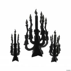 Candelabra Centerpieces with Glow-in-the-Dark Flames - 3 Pc.
