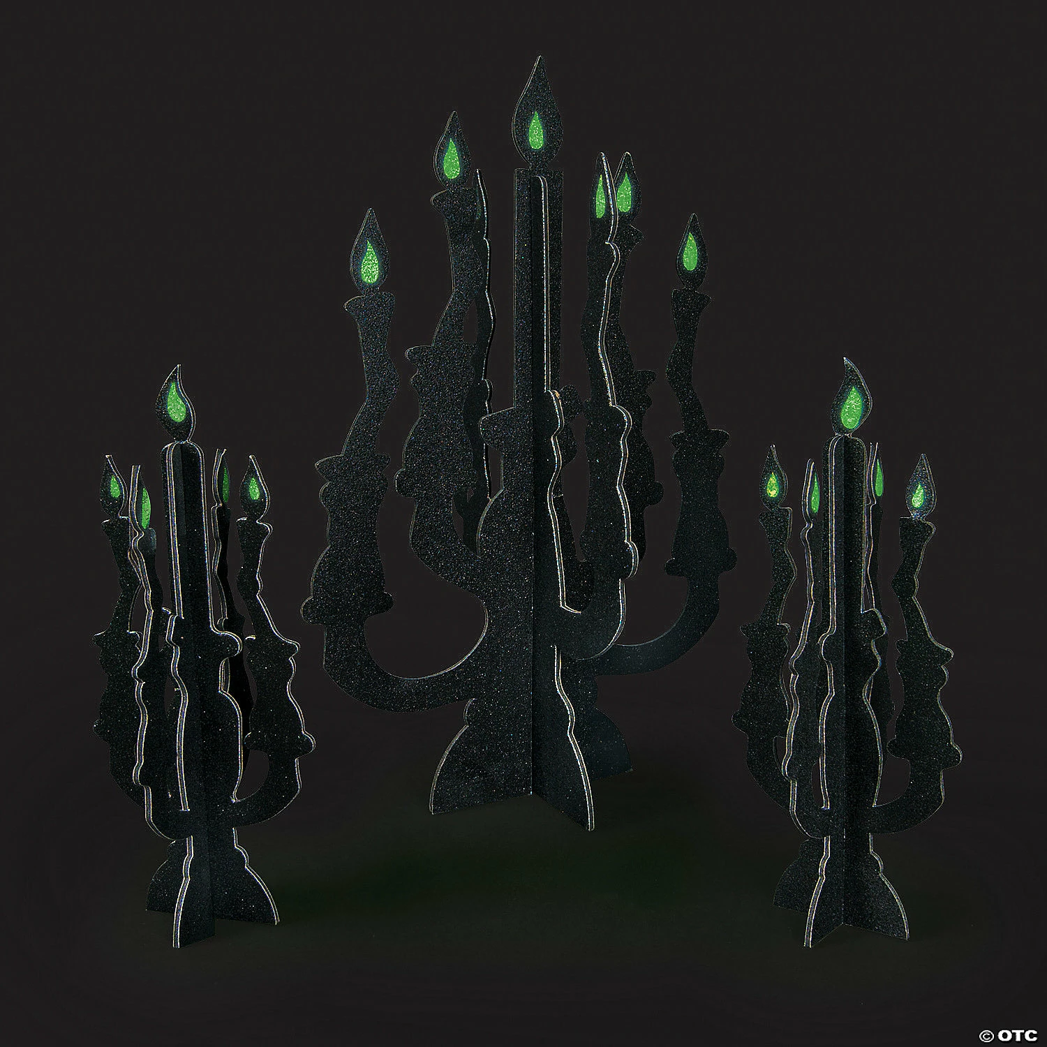 Candelabra Centerpieces with Glow-in-the-Dark Flames - 3 Pc. 2 Candelabra Centerpieces with Glow-in-the-Dark Flames - 3 Pc. - Image 2