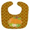 Caroline's Treasures Fall Pumpkin Orange Quatrfoil Baby Bib, 10 x 13,