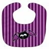 Caroline's Treasures, Halloween, Halloween Bat Purple Stripes Baby Bib, 10 x 13,