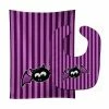 Caroline's Treasures, Halloween, Halloween Bat Purple Stripes Baby Bib & Burp Cloth, 11 x 18,