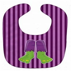 Caroline's Treasures, Halloween, Halloween Frankenstein Feet Baby Bib, 10 x 13,