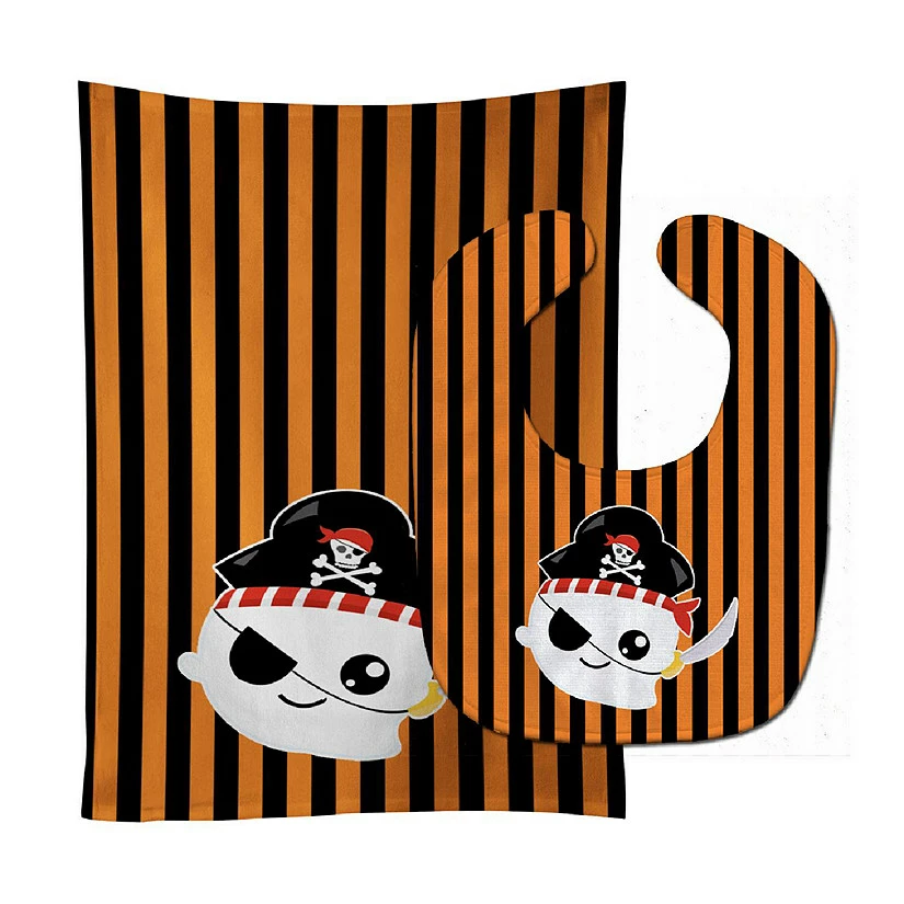 Caroline's Treasures, Halloween, Halloween Ghost Pirate Baby Bib & Burp Cloth, 11 x 18, 1 Caroline's Treasures, Halloween, Halloween Ghost Pirate Baby Bib & Burp Cloth, 11 x 18,