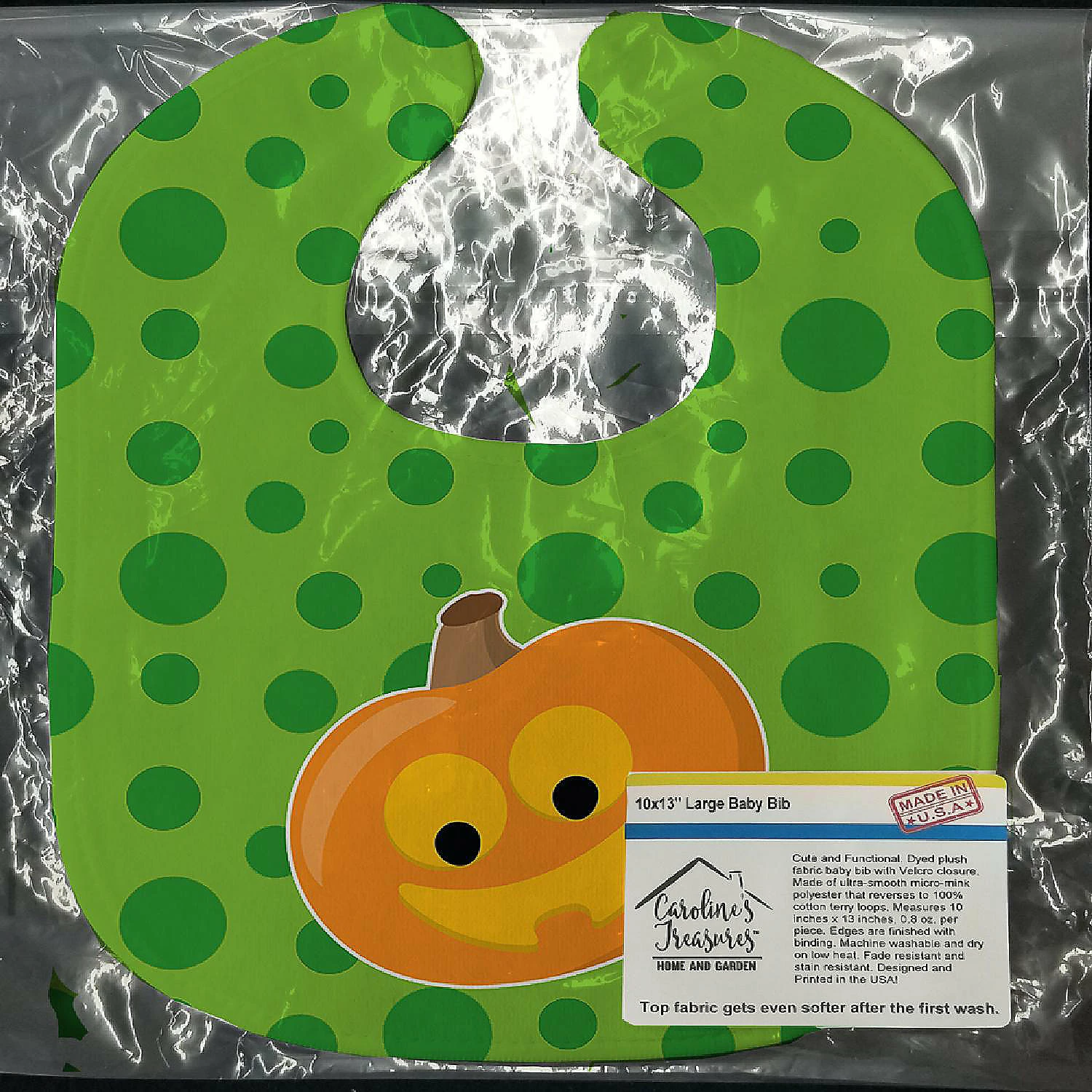 Caroline's Treasures, Halloween, Halloween JackOLantern Baby Bib, 10 x 13, 2 Caroline's Treasures, Halloween, Halloween JackOLantern Baby Bib, 10 x 13, - Image 2