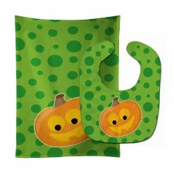 Caroline's Treasures, Halloween, Halloween JackOLantern Baby Bib & Burp Cloth, 11 x 18,