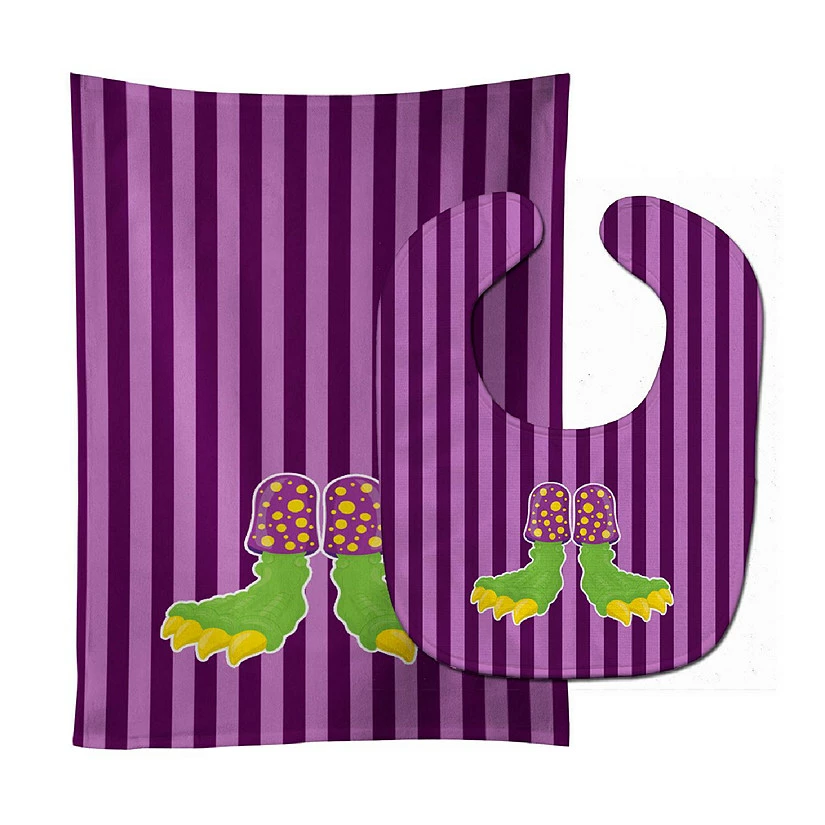 Caroline's Treasures, Halloween, Halloween Monster Feet Baby Bib & Burp Cloth, 11 x 18, 1 Caroline's Treasures, Halloween, Halloween Monster Feet Baby Bib & Burp Cloth, 11 x 18,