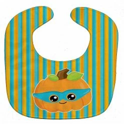 Caroline's Treasures, Halloween, Halloween Pumpkin Superhero Baby Bib, 10 x 13,