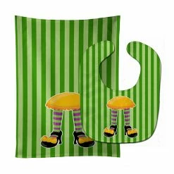 Caroline's Treasures, Halloween, Halloween Witch's Feet Baby Bib & Burp Cloth, 11 x 18,