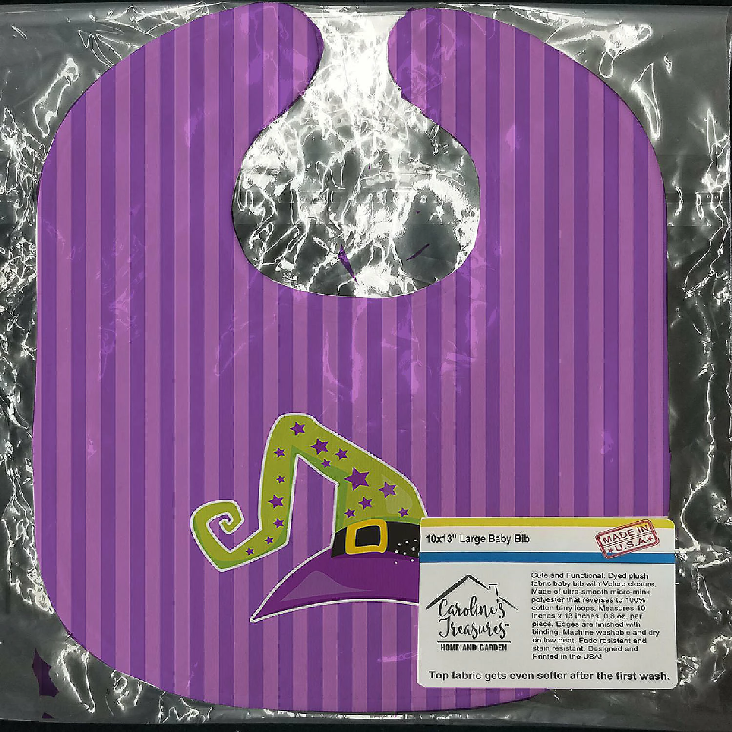 Caroline's Treasures, Halloween, Halloween Witch's Hat #1 Baby Bib, 10 x 13, 2 Caroline's Treasures, Halloween, Halloween Witch's Hat #1 Baby Bib, 10 x 13, - Image 2