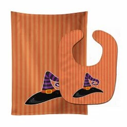 Caroline's Treasures, Halloween, Halloween Witch's Hat #2 Baby Bib & Burp Cloth, 11 x 18,