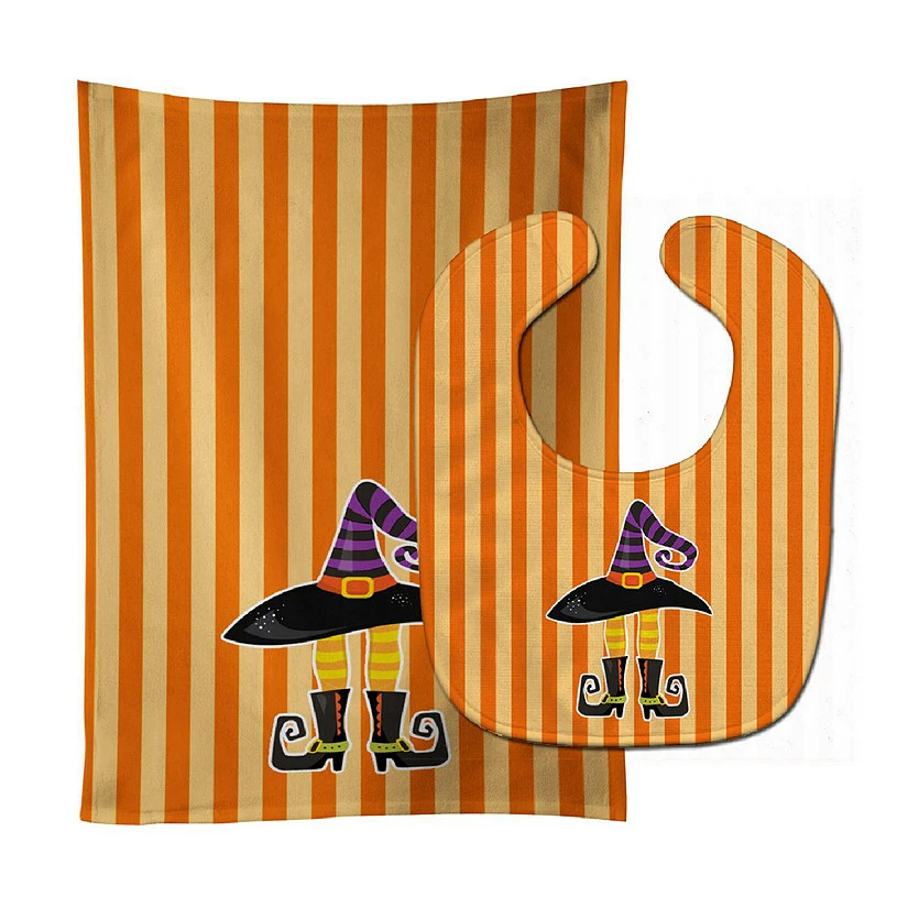 Caroline's Treasures, Halloween, Halloween Witch's Hat and Legs Baby Bib & Burp Cloth, 11 x 18, 1 Caroline's Treasures, Halloween, Halloween Witch's Hat and Legs Baby Bib & Burp Cloth, 11 x 18,