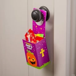 Christian Pumpkin Door Hanger Treat Boxes - 12 Pc. -Halloween Costumes Trunk or Treat Shop christian pumpkin door hanger treat boxes 12 pc 13982875 a02