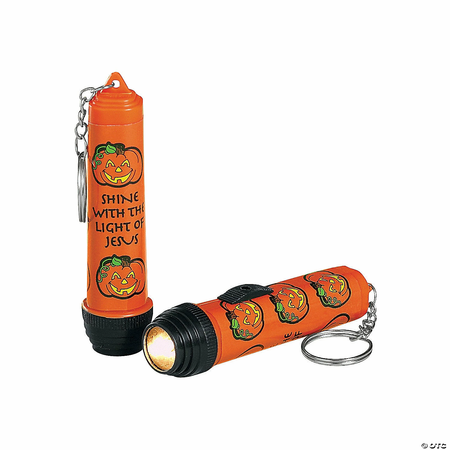Christian Pumpkin Flashlight Keychains - 12 Pc. 1 Christian Pumpkin Flashlight Keychains - 12 Pc.