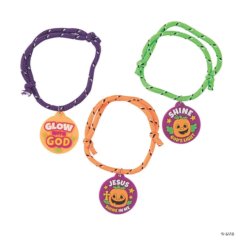 Christian Pumpkin Friendship Rope Bracelets - 24 Pc. 1 Christian Pumpkin Friendship Rope Bracelets - 24 Pc.
