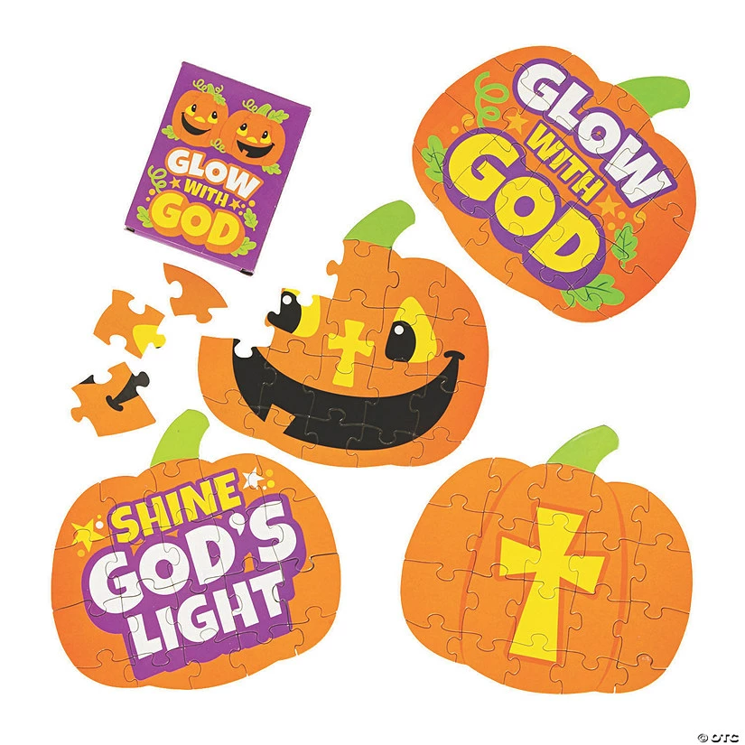 Christian Pumpkin Mini Puzzles - 12 Pc. 1 Christian Pumpkin Mini Puzzles - 12 Pc.