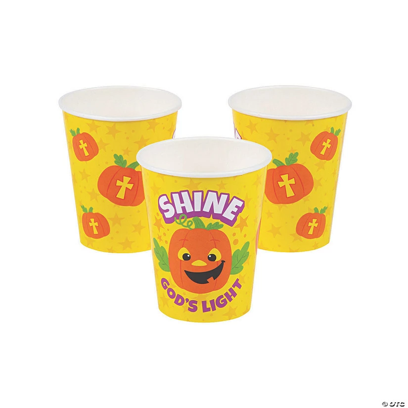 Christian Pumpkin Shine God's Light Paper Cups - 8 Ct. 1 Christian Pumpkin Shine God's Light Paper Cups - 8 Ct.