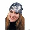 CLOCHE SEQUIN HAT-BLACK