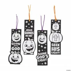 Color Your Own Christian Pumpkin Fuzzy Bookmarks - 12 Pc.