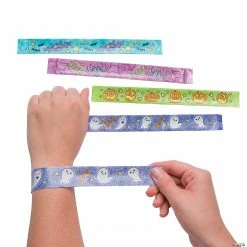 Color Your Own Halloween Slap Bracelets - 48 Pc. 5 Color Your Own Halloween Slap Bracelets - 48 Pc. -Halloween Costumes Trunk or Treat Shop color your own halloween slap bracelets 48 pc 13811725 a02