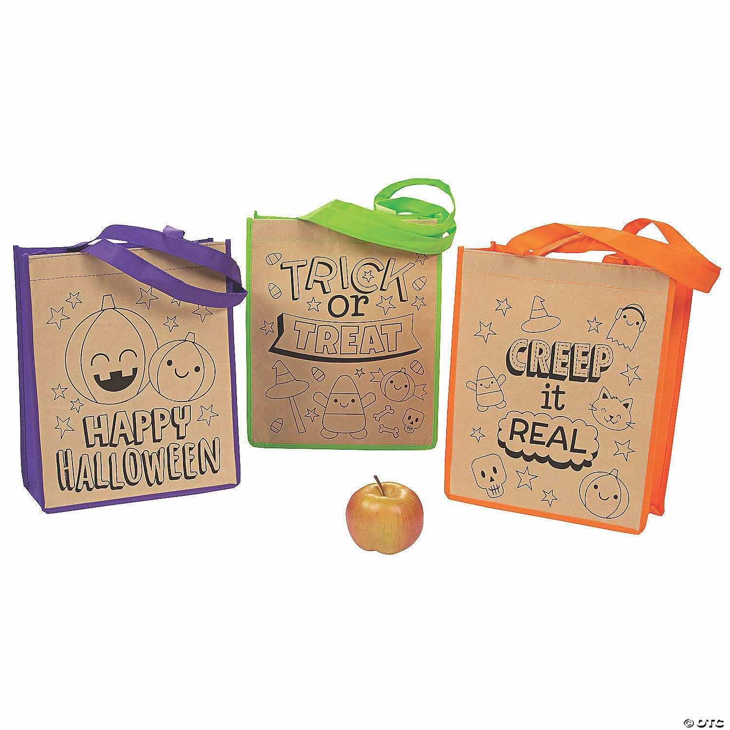 Color Your Own Large Halloween Tote Bags - 12 Pc. 1 Color Your Own Large Halloween Tote Bags - 12 Pc.