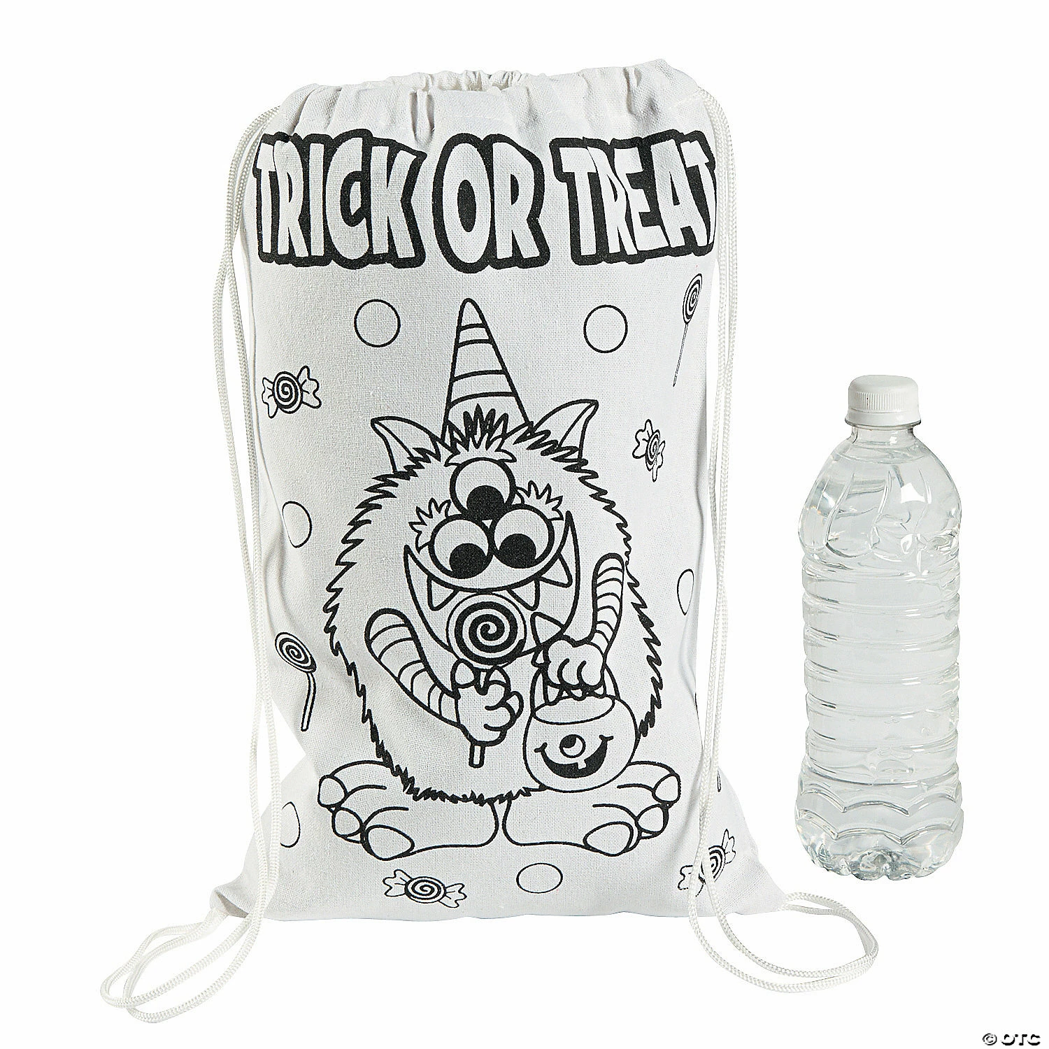 Color Your Own Medium Trick-or-Treat Drawstring Bags - 12 Pc. 2 Color Your Own Medium Trick-or-Treat Drawstring Bags - 12 Pc. - Image 2