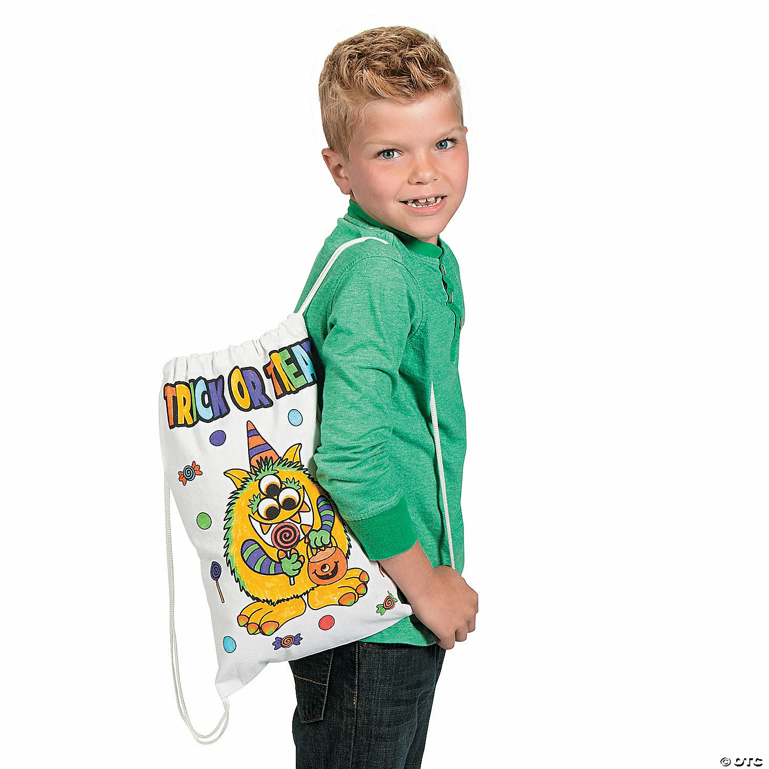 Color Your Own Medium Trick-or-Treat Drawstring Bags - 12 Pc. 3 Color Your Own Medium Trick-or-Treat Drawstring Bags - 12 Pc. - Image 3