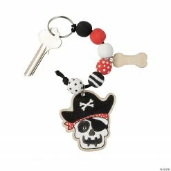 Color Your Own Spooky Pirate Wood Key Chains Craft Kit - Makes 12 -Halloween Costumes Trunk or Treat Shop color your own spooky pirate wood key chains craft kit makes 1214113143 a02